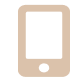 A modern smartphone with a blank green screen on a beige background.